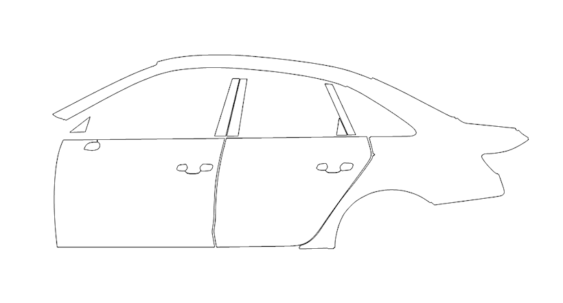 Door and Left Side Rear Fender PPF Kit | AUDI A4 2022
