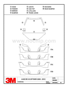 R8 V8 SPYDER  2009 2010 2011 2012  AUDI 3M™ Scotchgard™ Paint Protection Film Kit