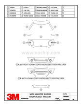 Load image into Gallery viewer, HARDTOP 4 DOOR COOPER 2018 2019 3M Paint Protection Film Pro Series Kits